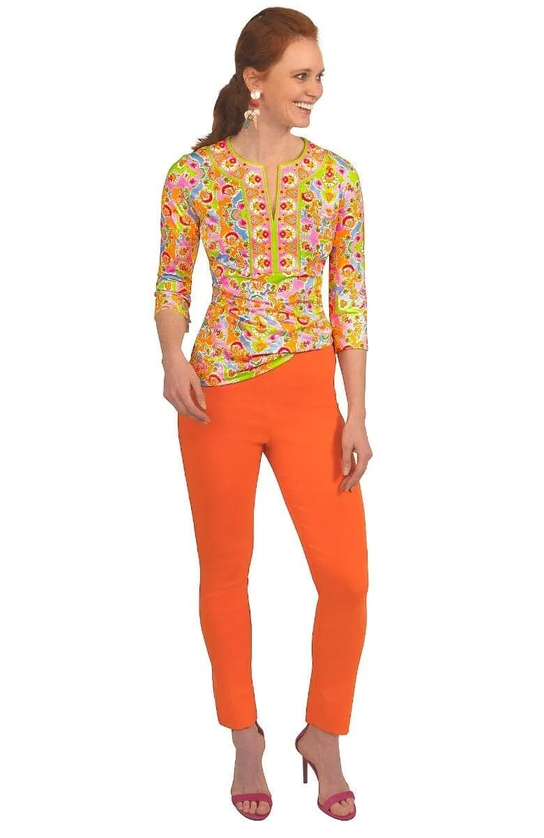 Jersey Split Neck Top - Watteau party glam