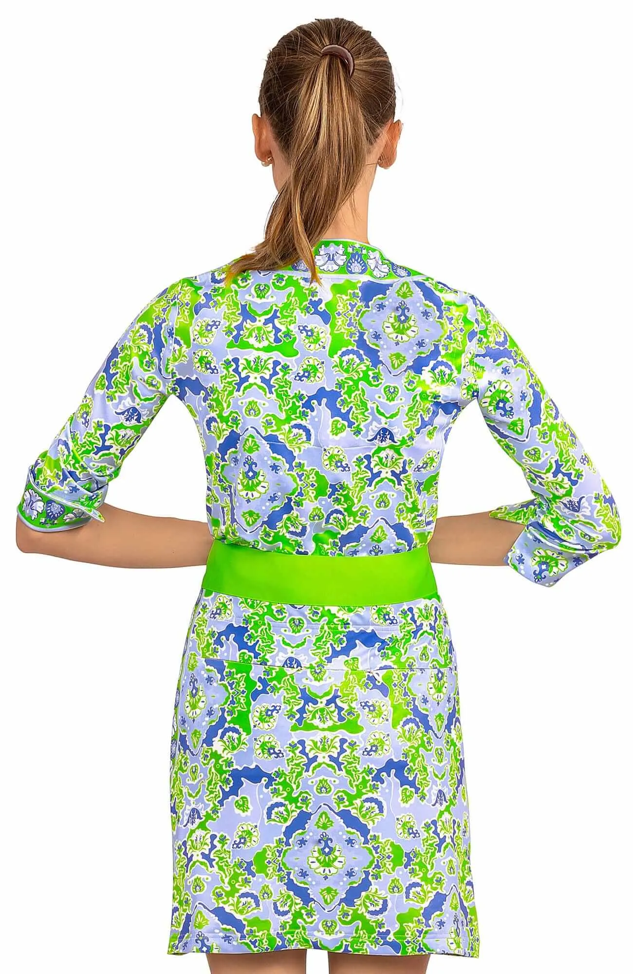 Jersey Split Neck Top - Watteau party glam