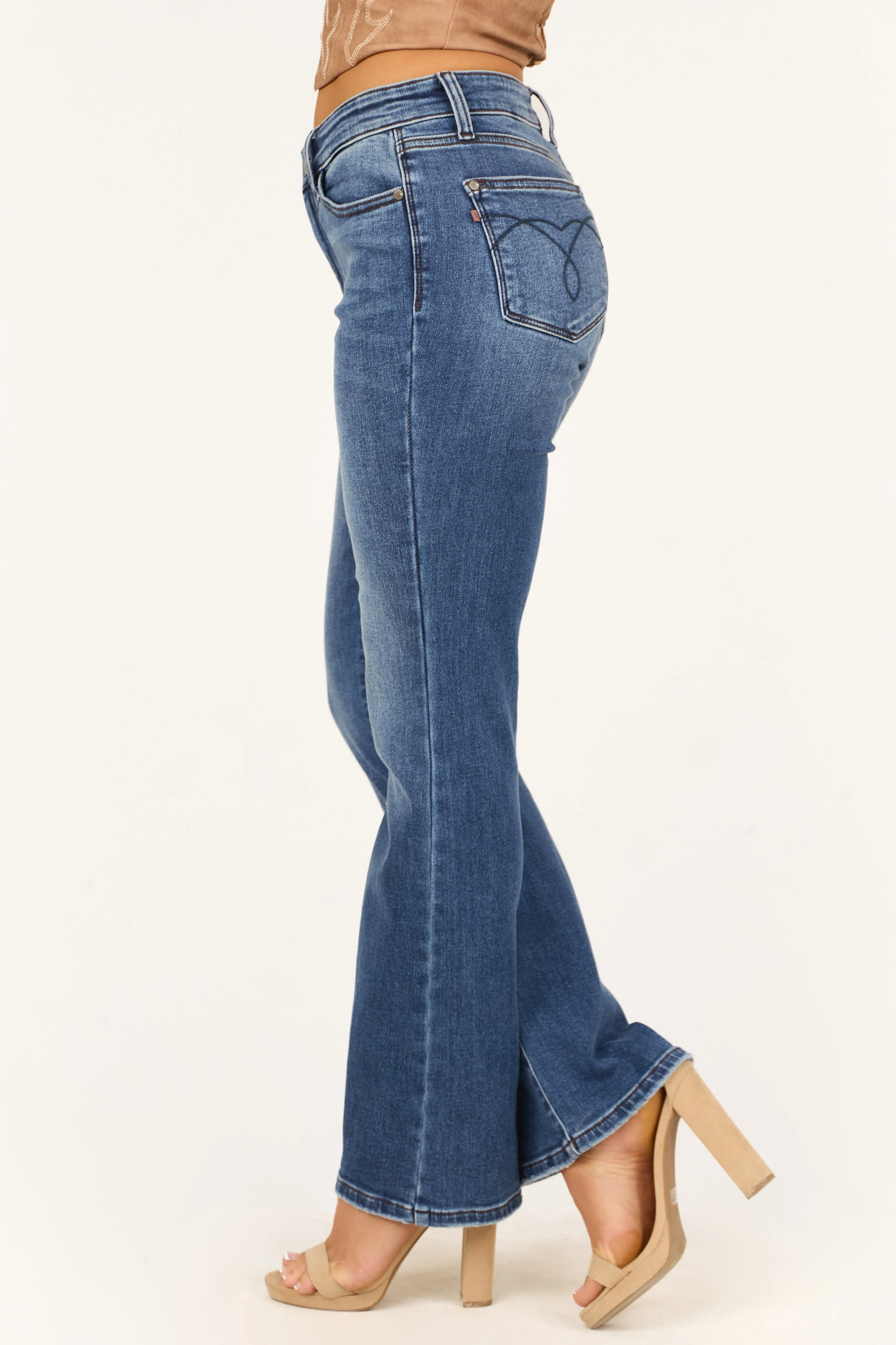 Judy Blue Dark Wash Thermal Lined Bootcut Jeans style shift