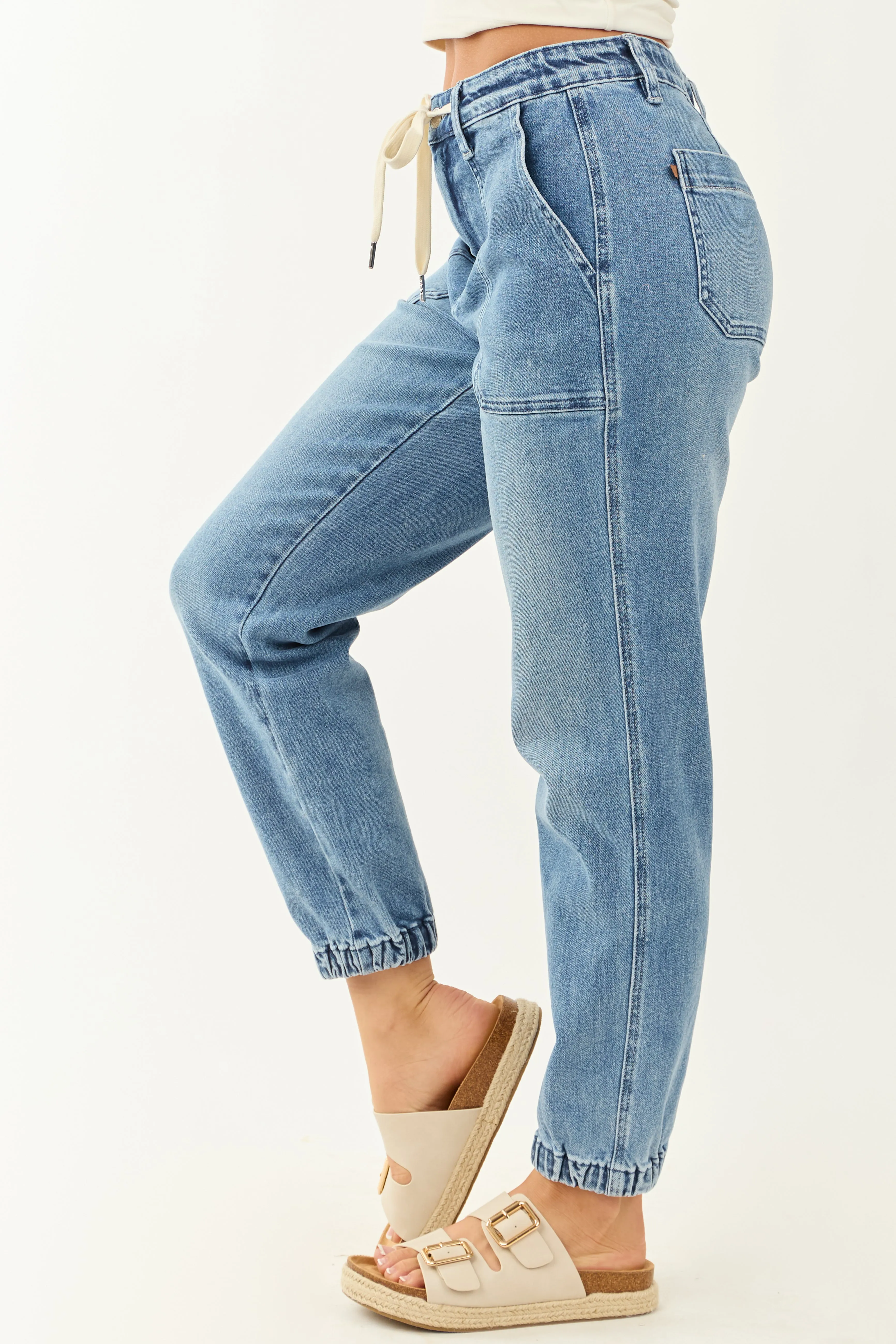 Judy Blue Stretchy Drawstring Tie Jogger Jeans look ready