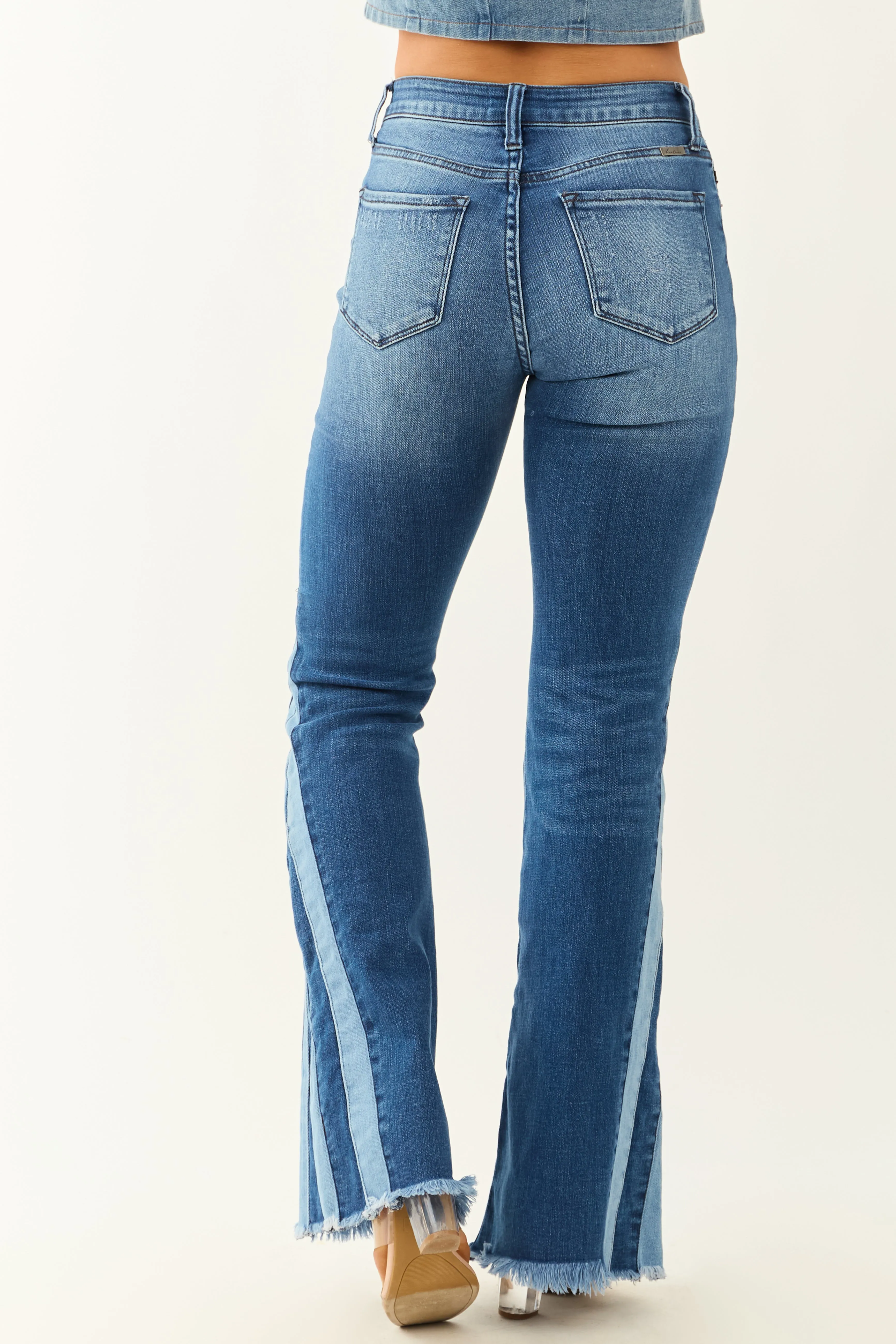 KanCan Stretchy Flare Seam Piecing Detail Jeans warm cool