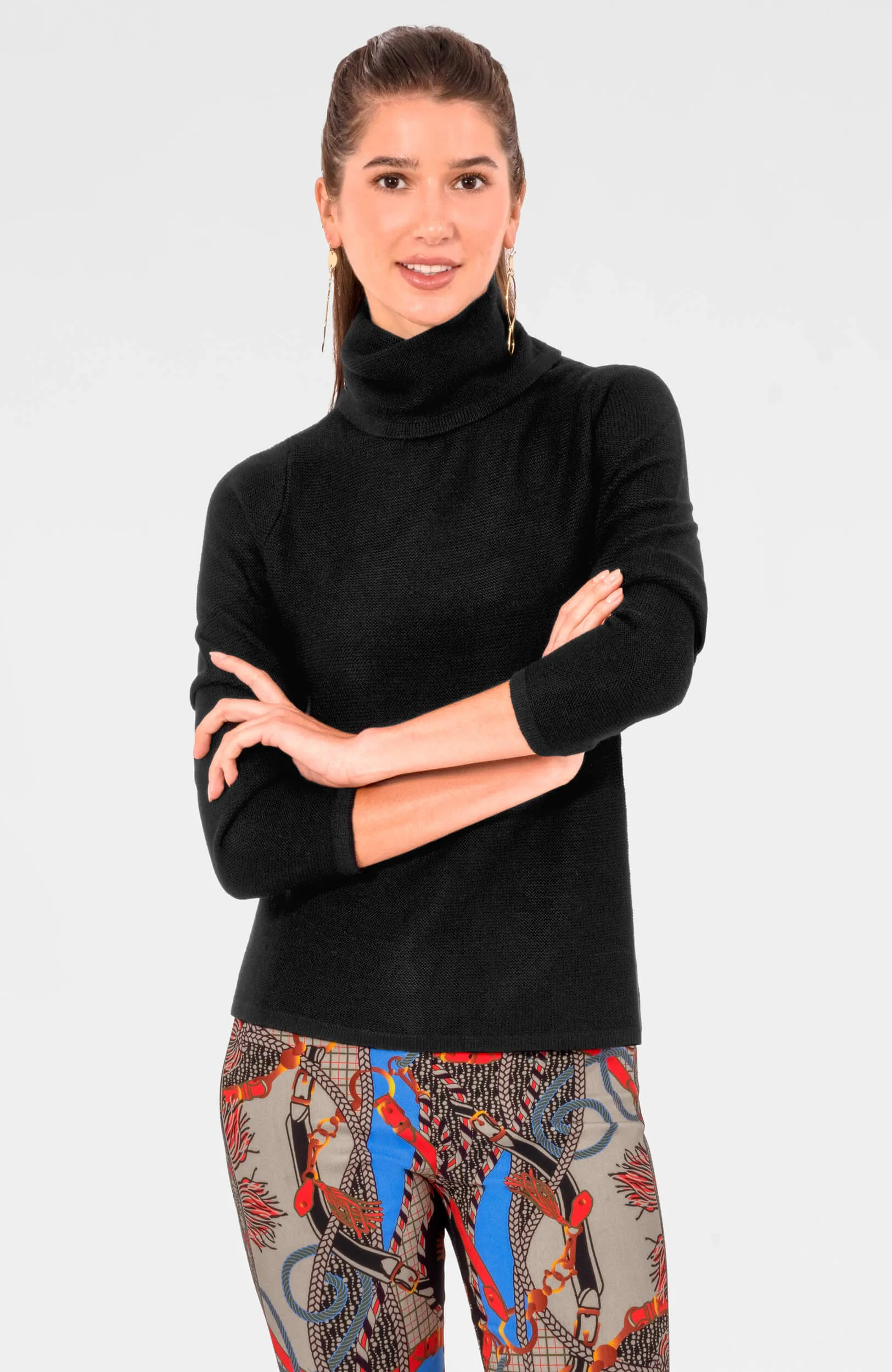 Knit Knit Turtleneck Sweater slimming design