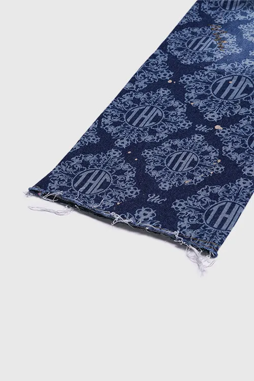 Laser Etched Painter Baggy Denim Jeans refined form