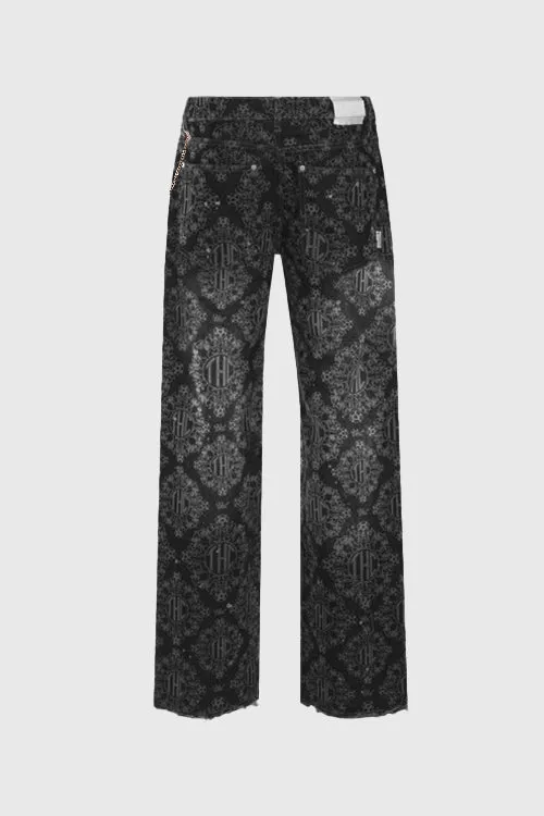 Laser Etched Painter Baggy Denim Jeans wear voice