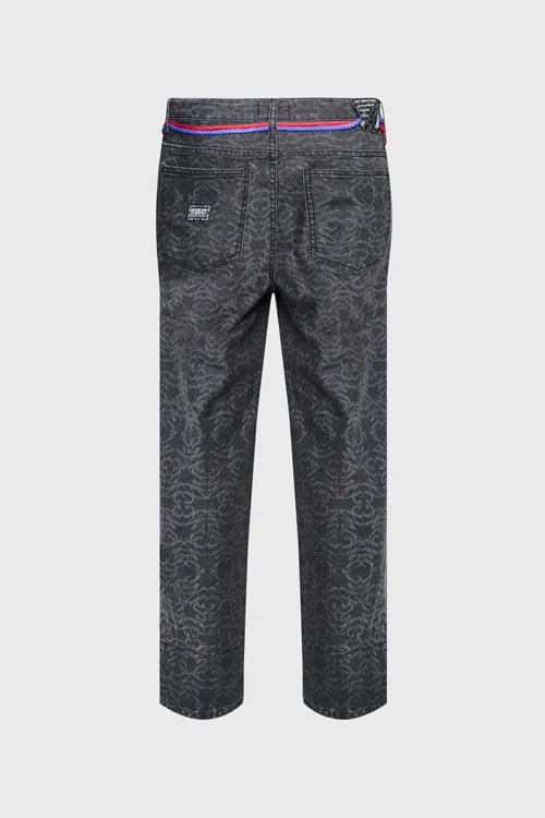 Laser Etched Pattern Denim Comfortable Jeans street vibe