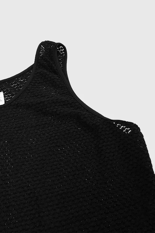 Lavender Mesh Ganzie String Vest workout gym