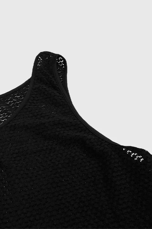 Lavender Mesh Ganzie String Vest workout gym