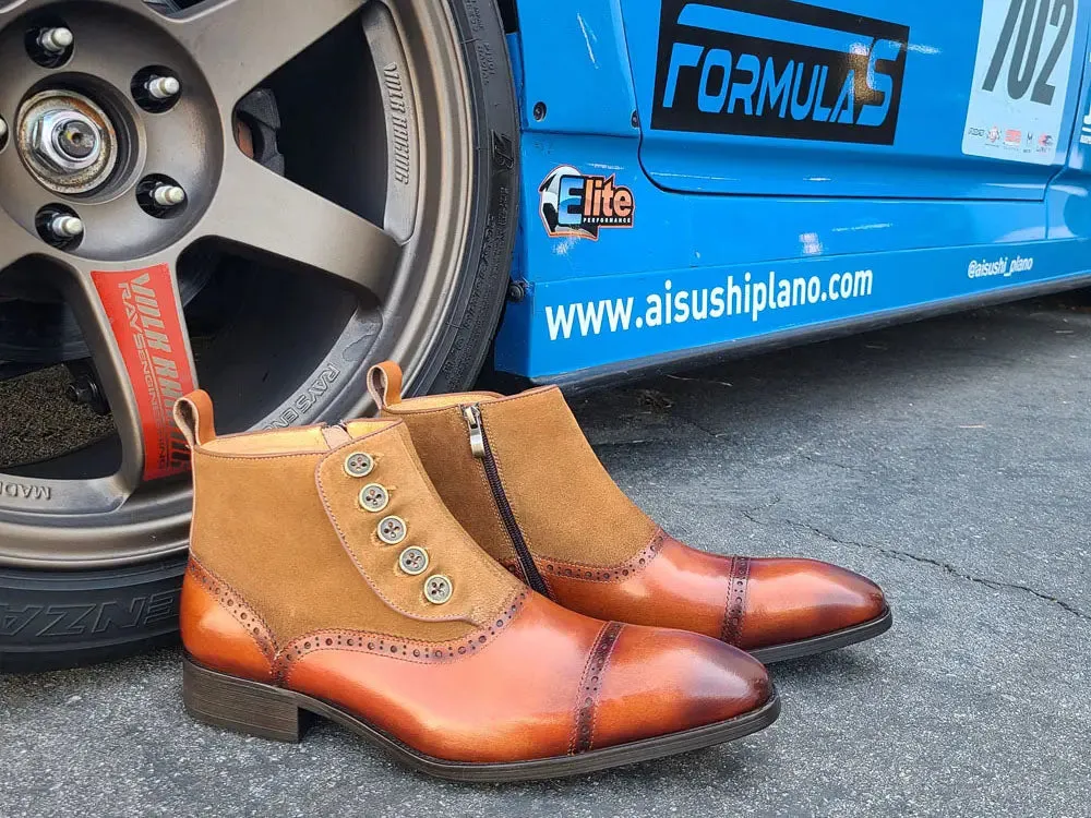 Leather & Suede Slip-On Boot hike zone