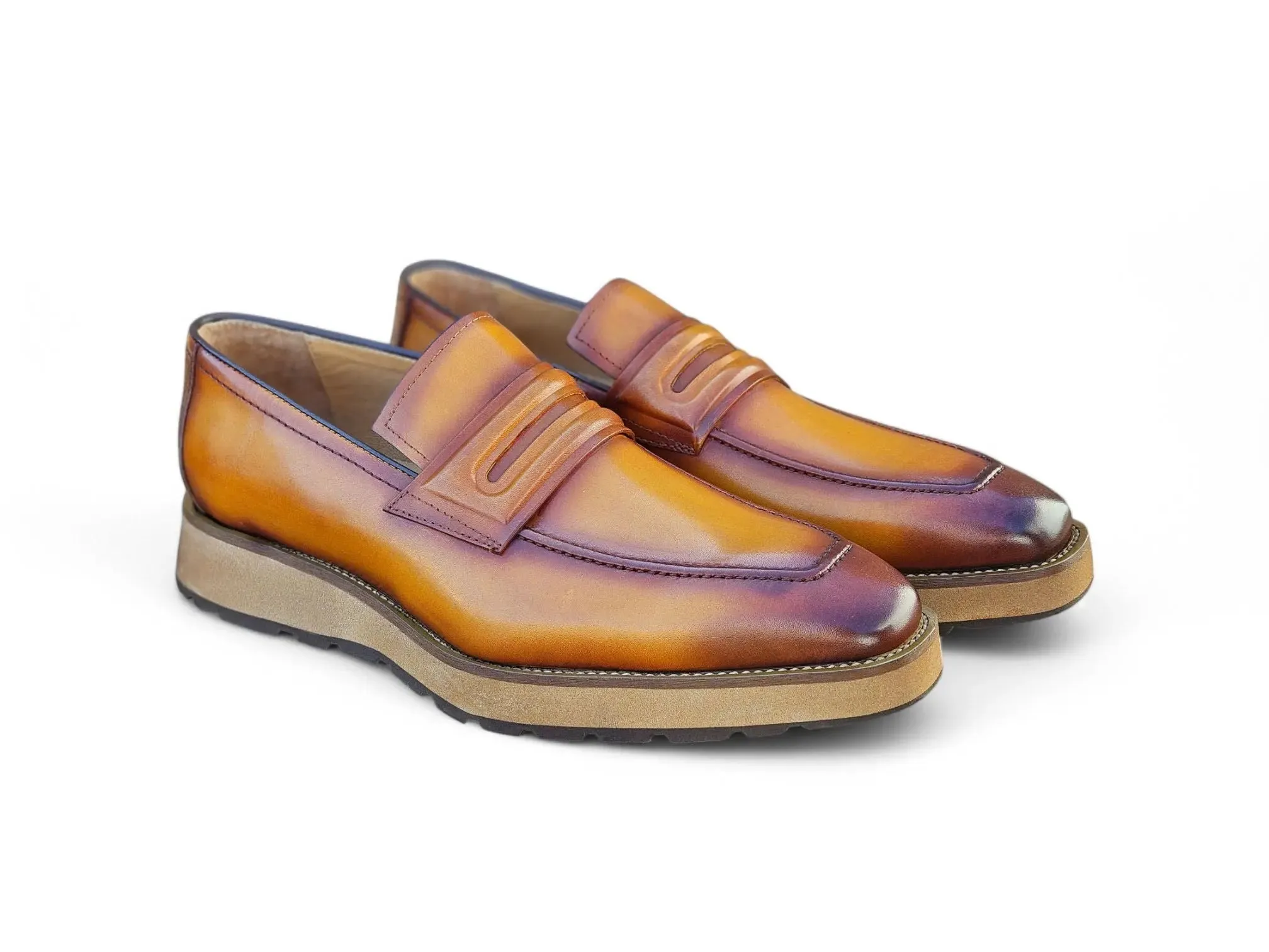 Leather Penny Loafer in Chunky Sole soft motion