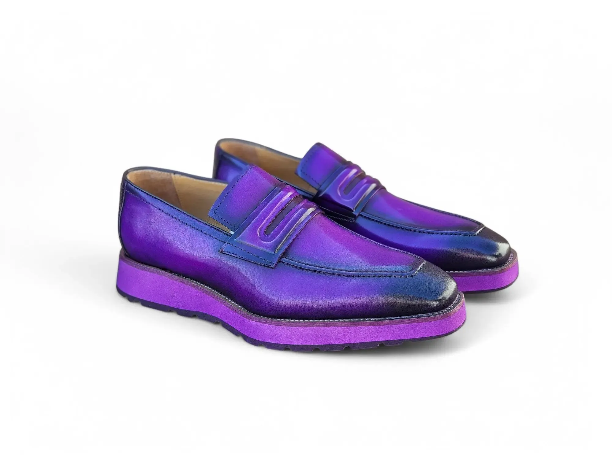 Leather Penny Loafer in Chunky Sole soft motion