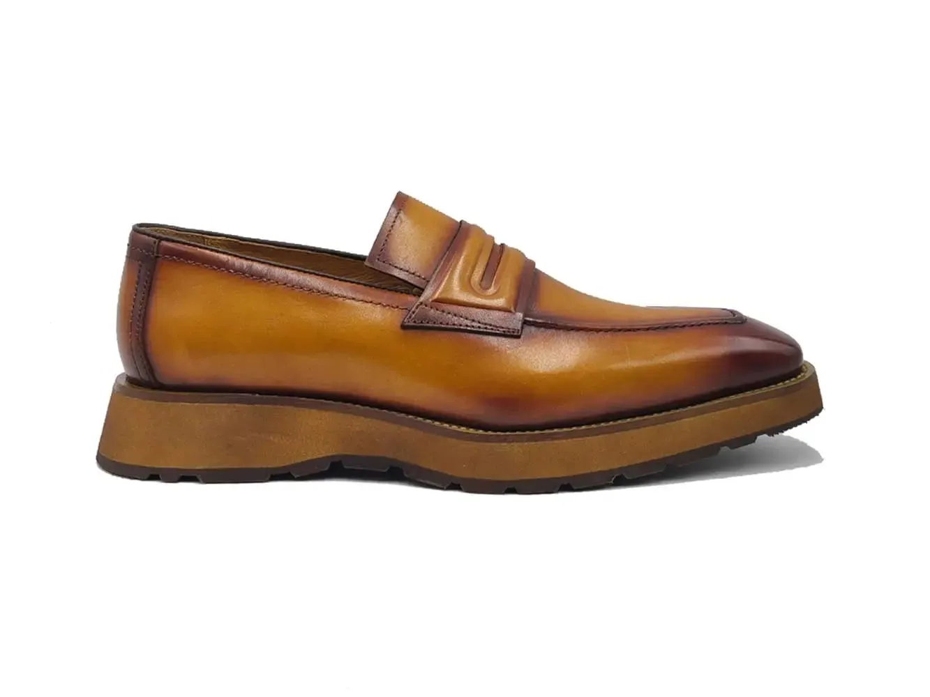 Leather Penny Loafer in Chunky Sole soft motion