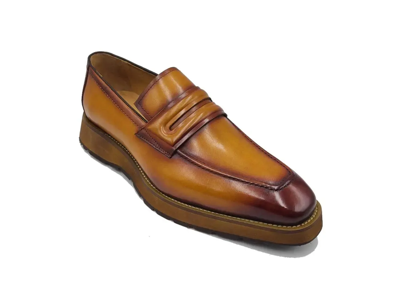 Leather Penny Loafer in Chunky Sole soft motion