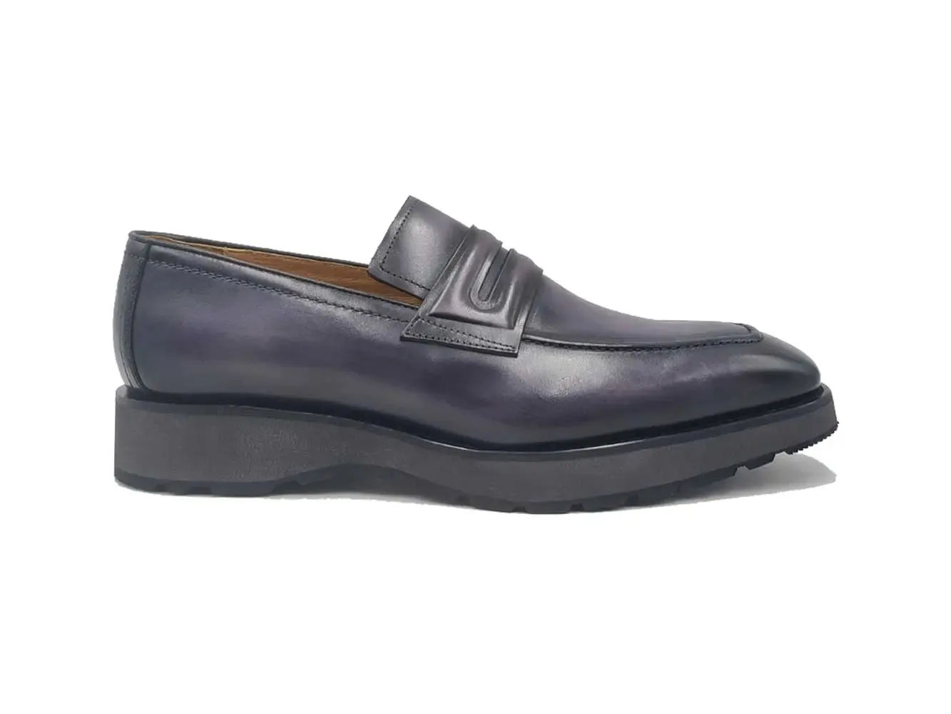 Leather Penny Loafer in Chunky Sole soft motion