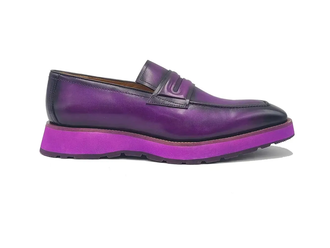 Leather Penny Loafer in Chunky Sole soft motion