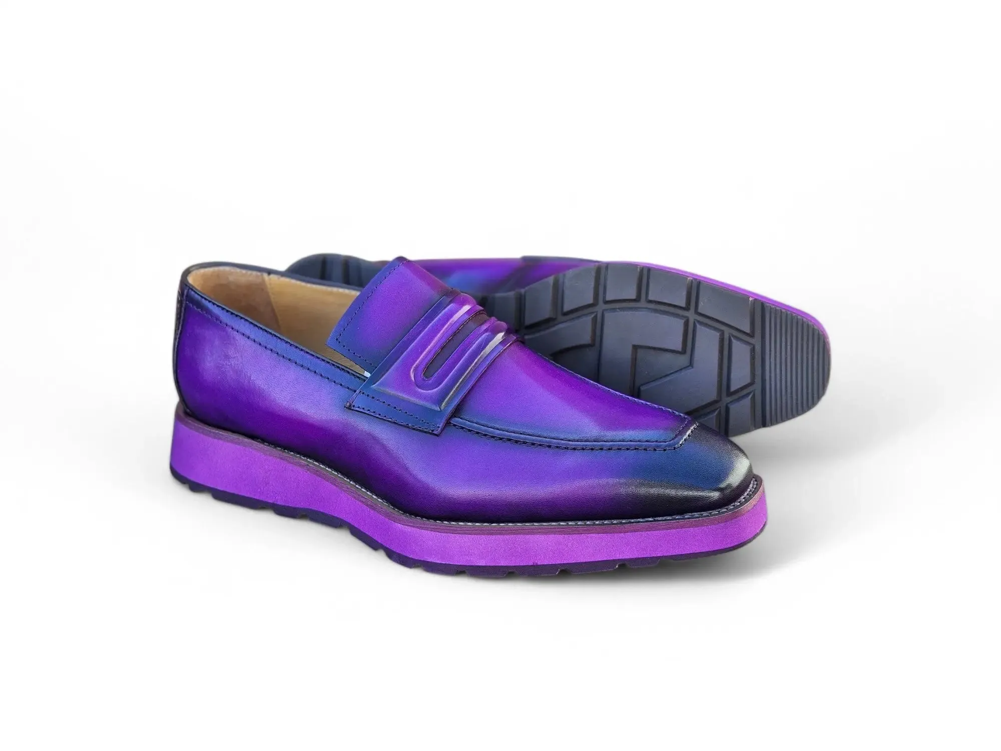 Leather Penny Loafer in Chunky Sole soft motion