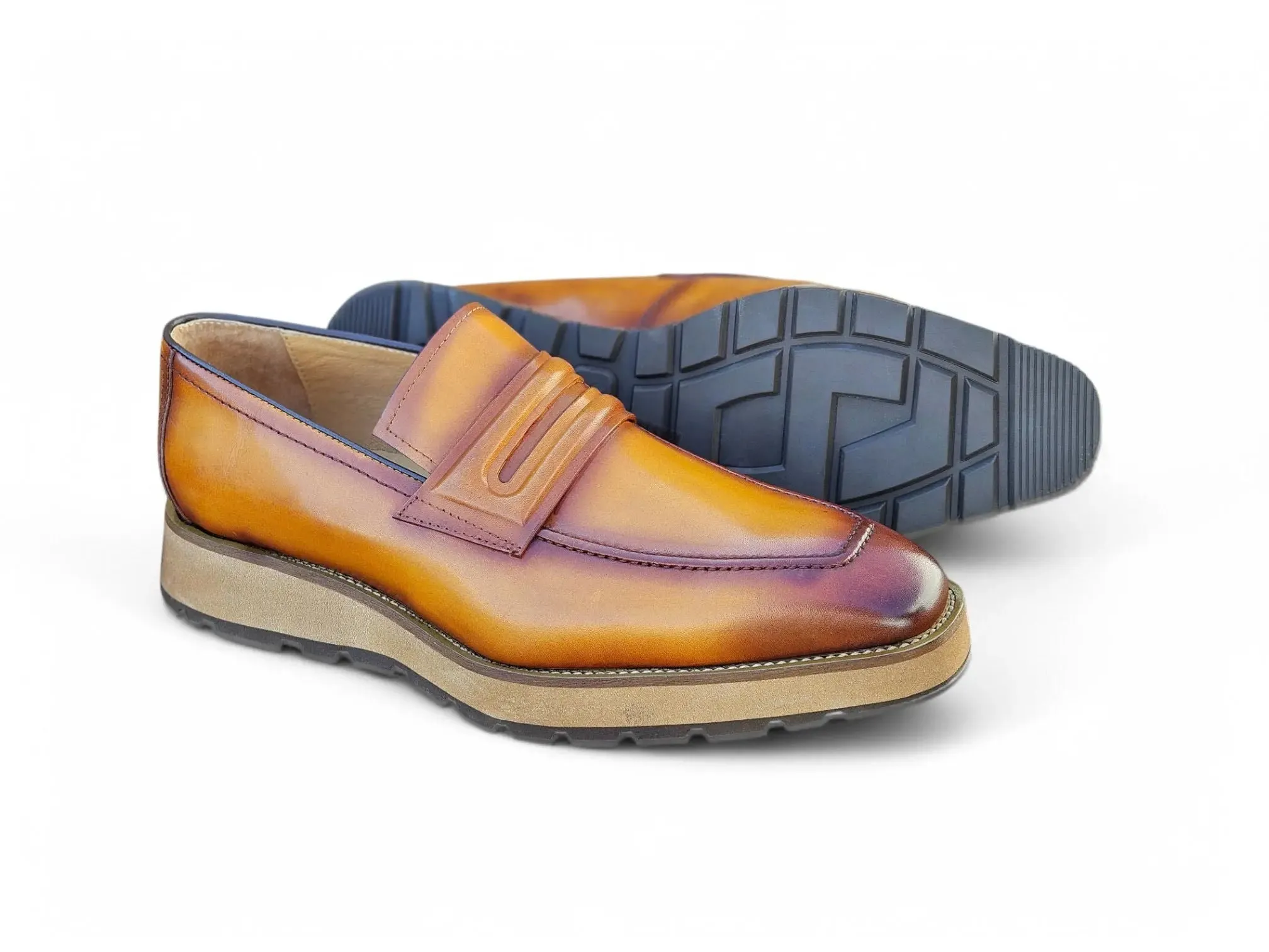 Leather Penny Loafer in Chunky Sole soft motion