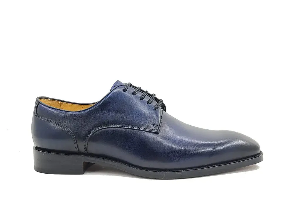Leather Sole Plain Toe Burnished Blucher breathable feel