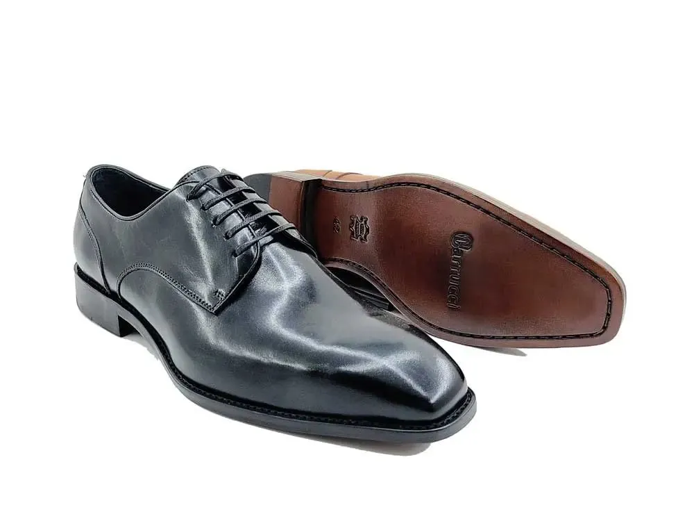 Leather Sole Plain Toe Burnished Blucher breathable feel
