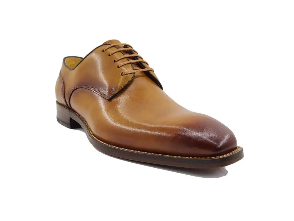 Leather Sole Plain Toe Burnished Blucher breathable feel