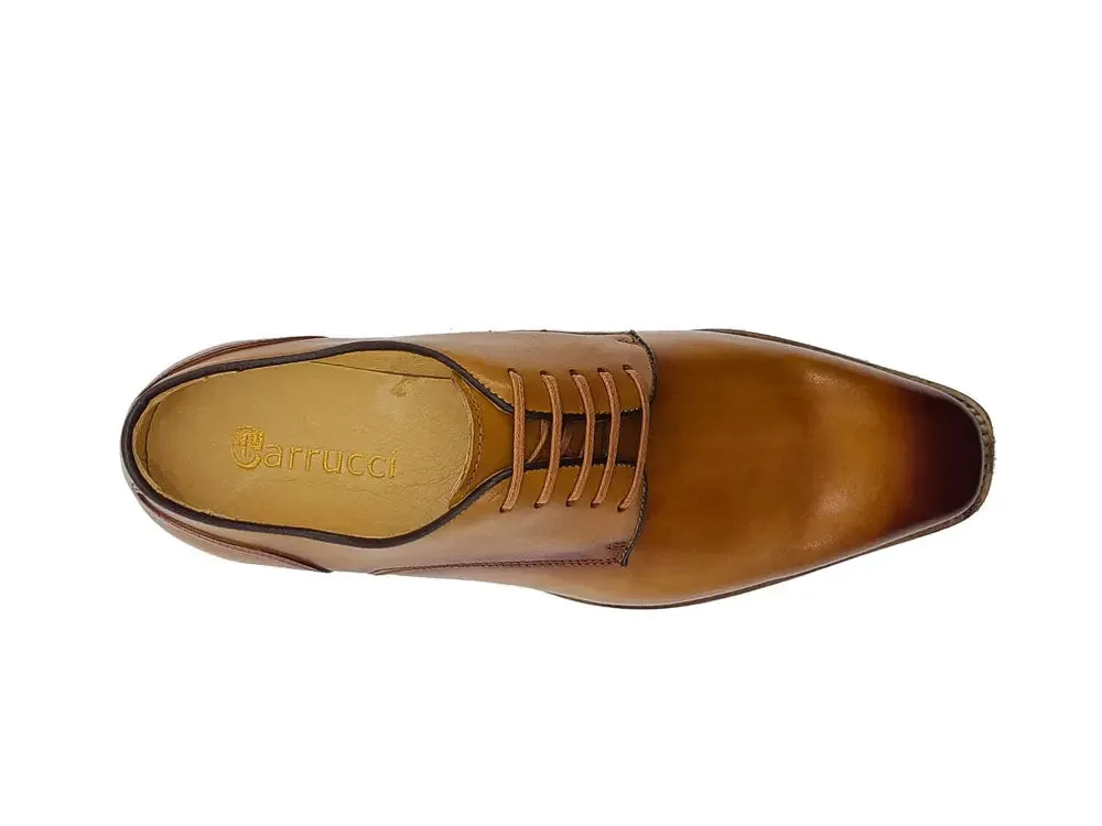 Leather Sole Plain Toe Burnished Blucher breathable feel