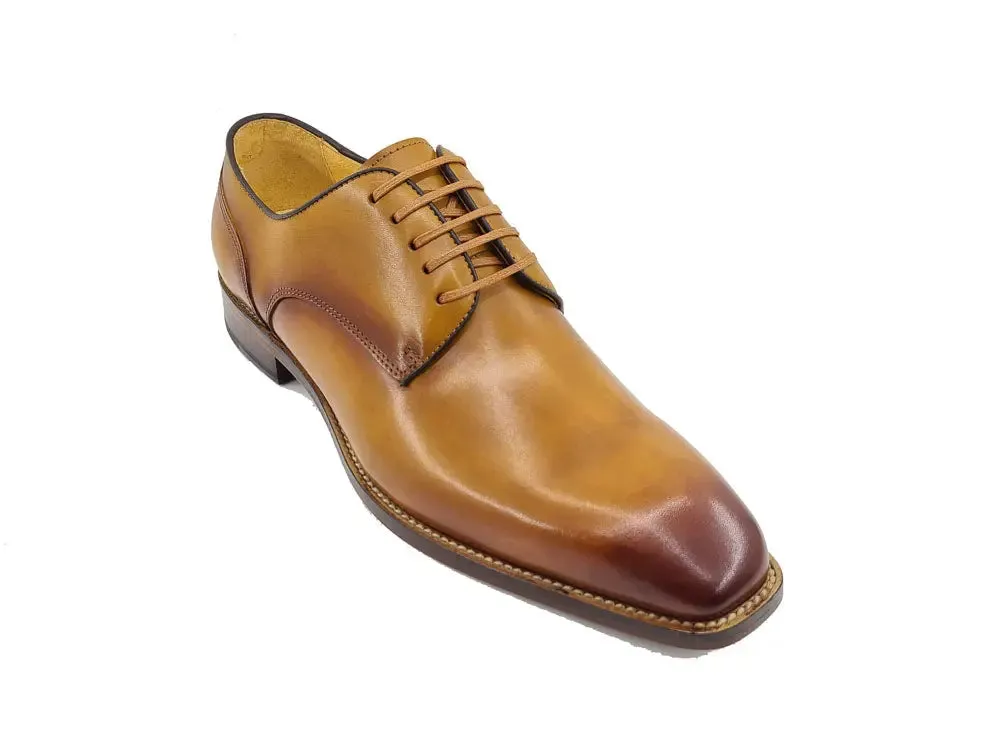 Leather Sole Plain Toe Burnished Blucher breathable feel
