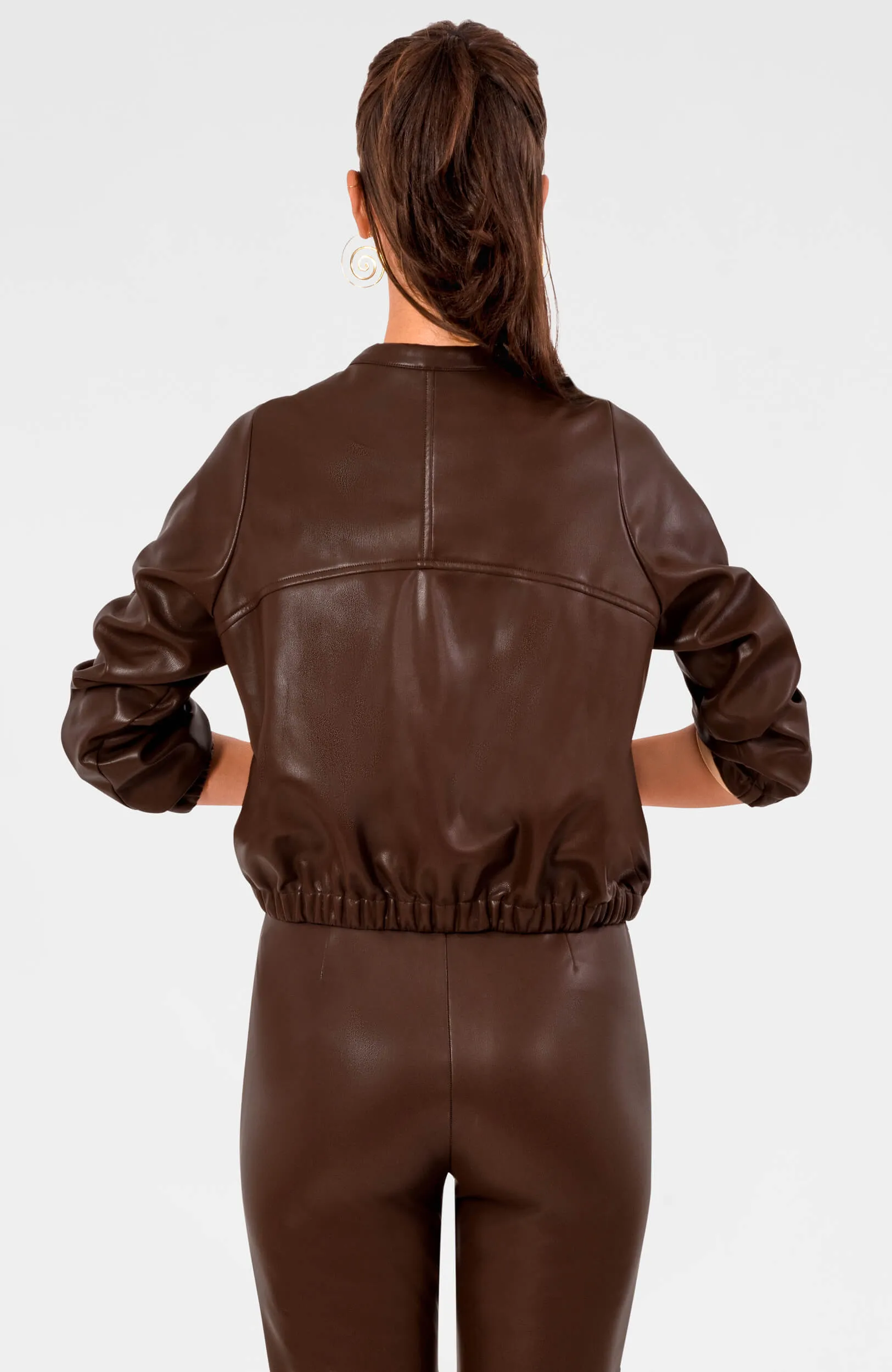 Leatherette Bomber Jacket long-lasting