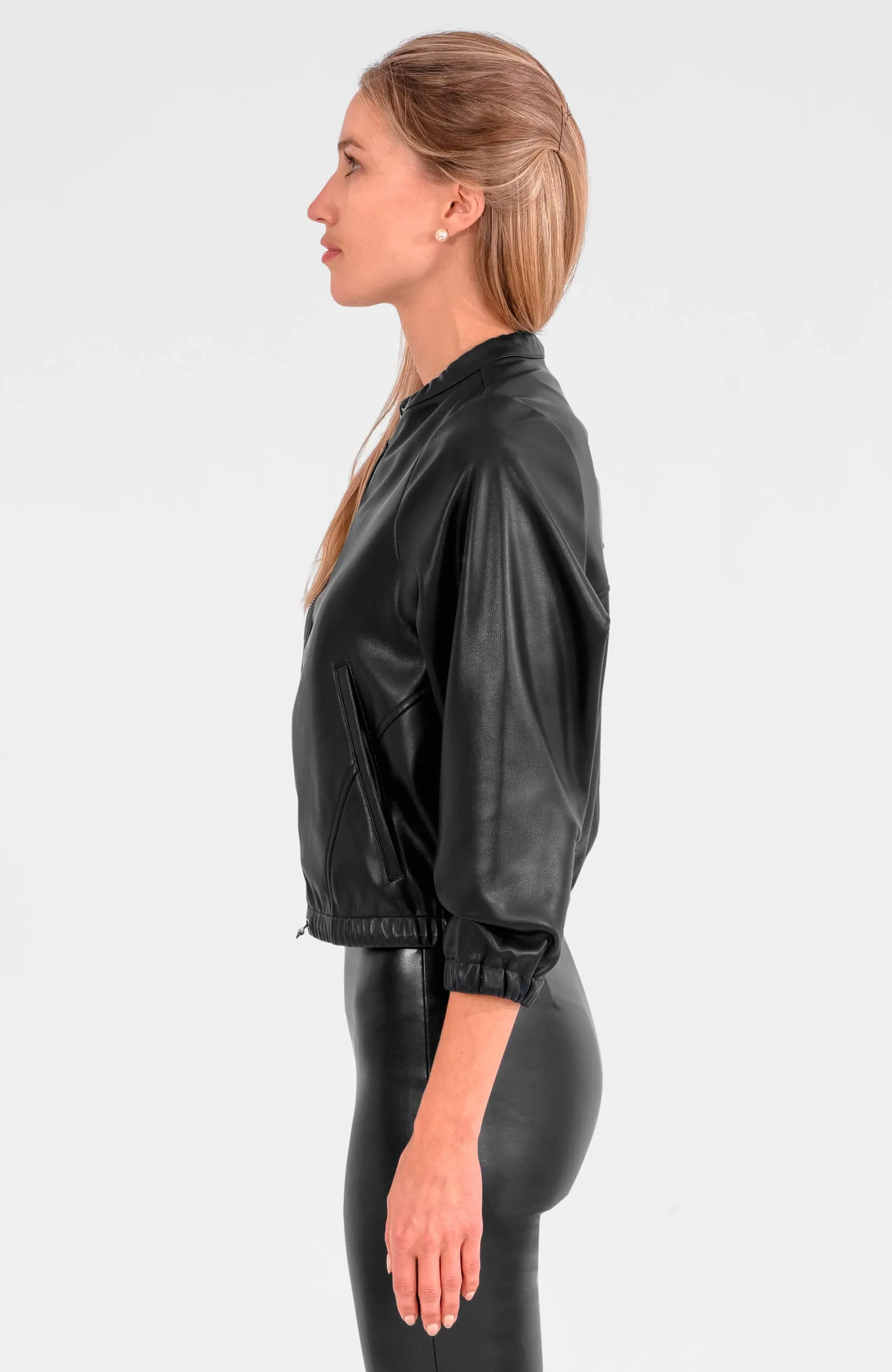 Leatherette Bomber Jacket long-lasting