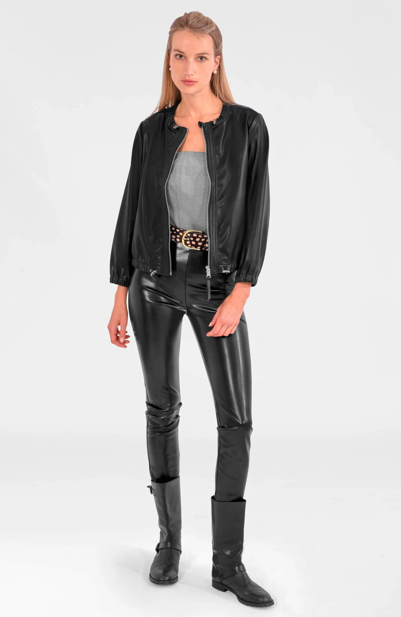 Leatherette Bomber Jacket long-lasting