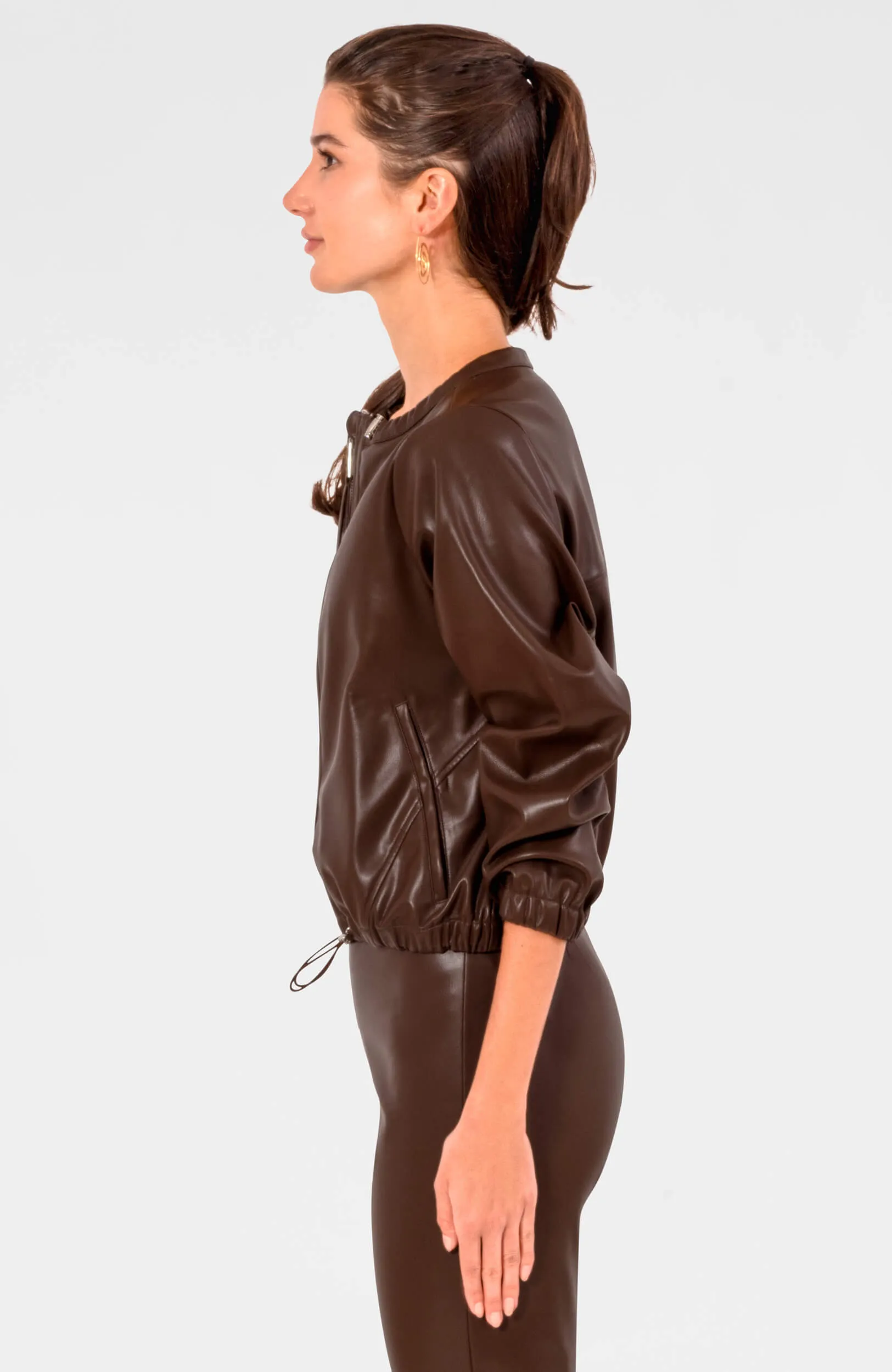 Leatherette Bomber Jacket long-lasting