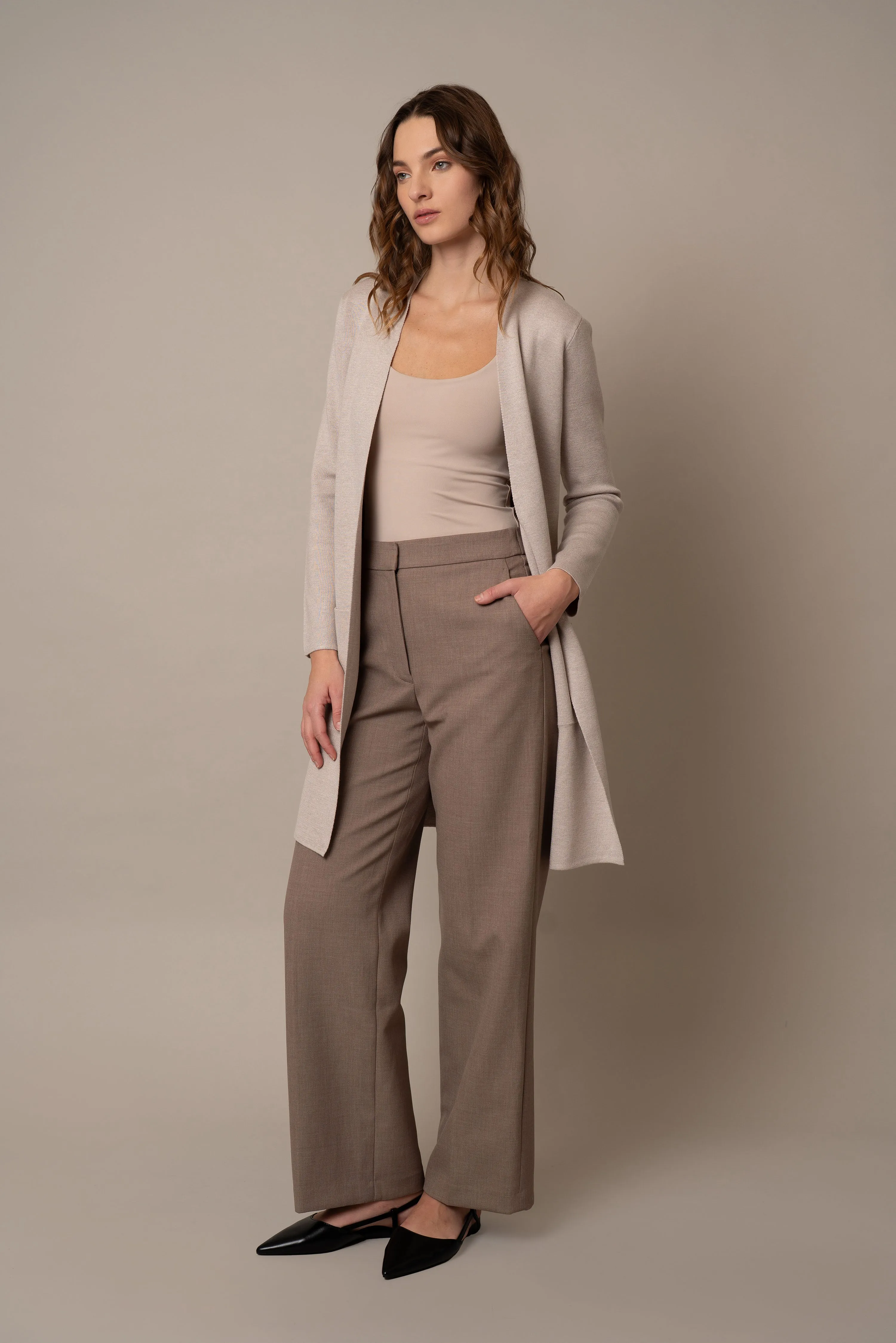 Long Open Cardigan with Pockets daily chic