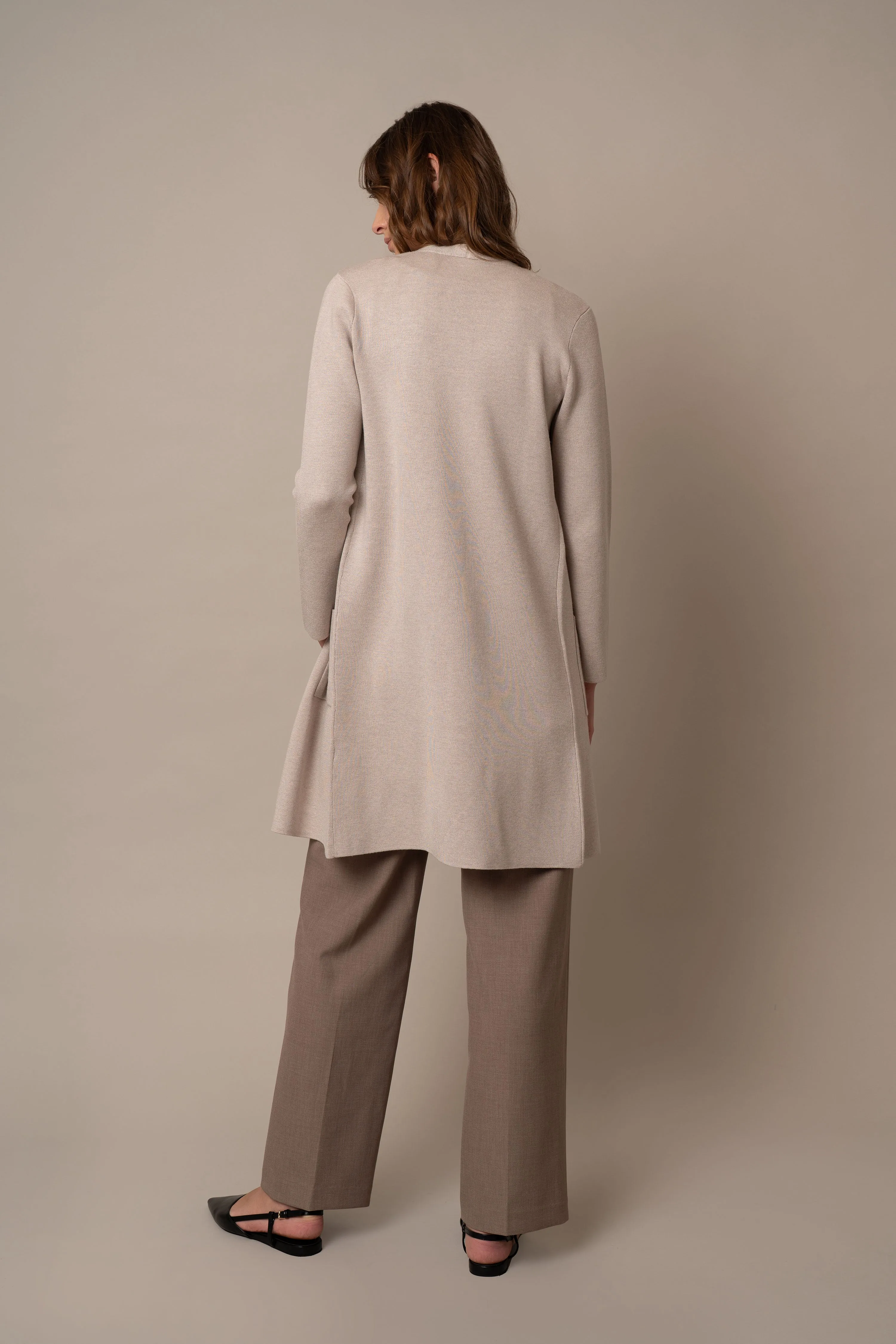 Long Open Cardigan with Pockets holiday feel