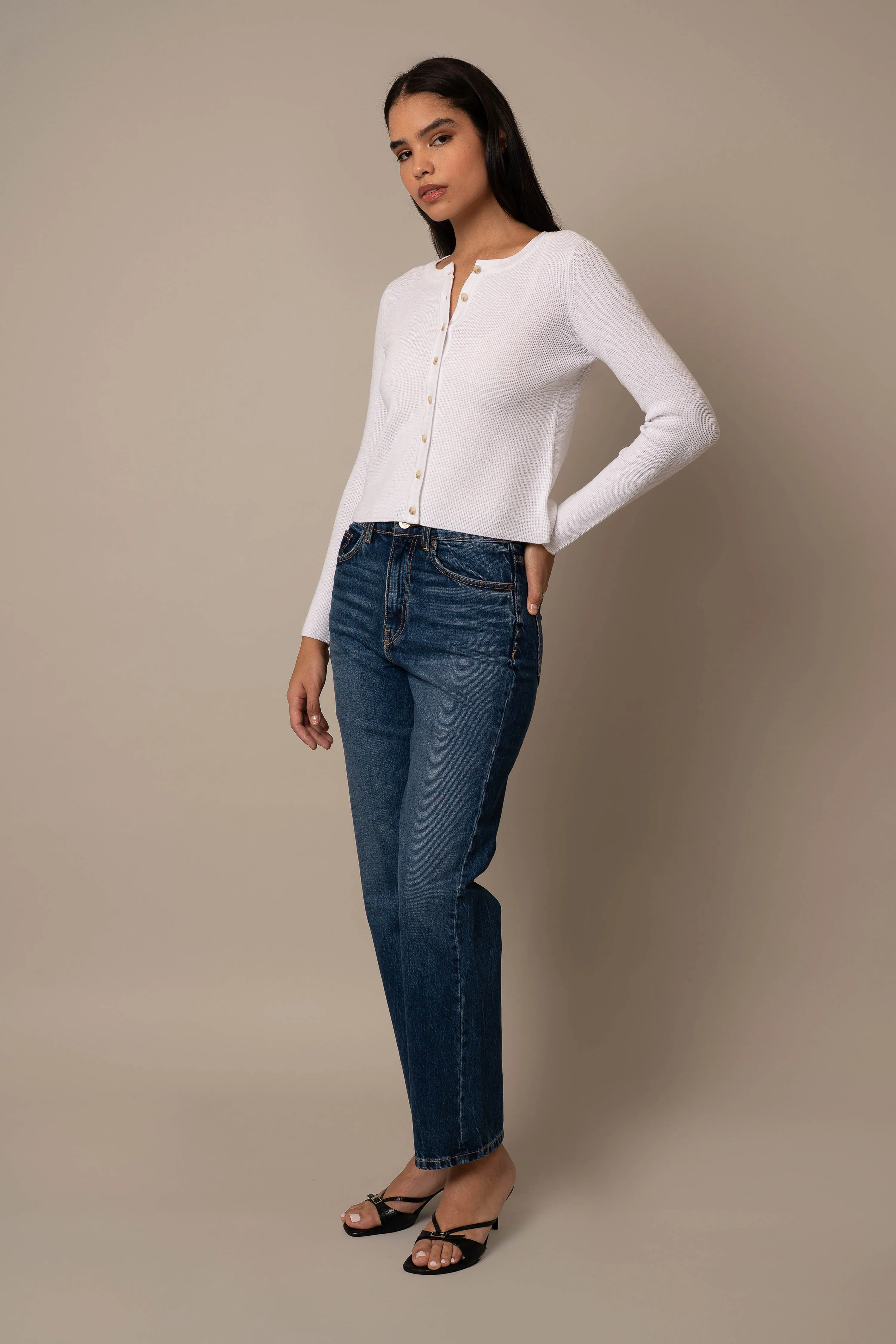 Long Sleeve Waffle Cardigan outdoor comfort