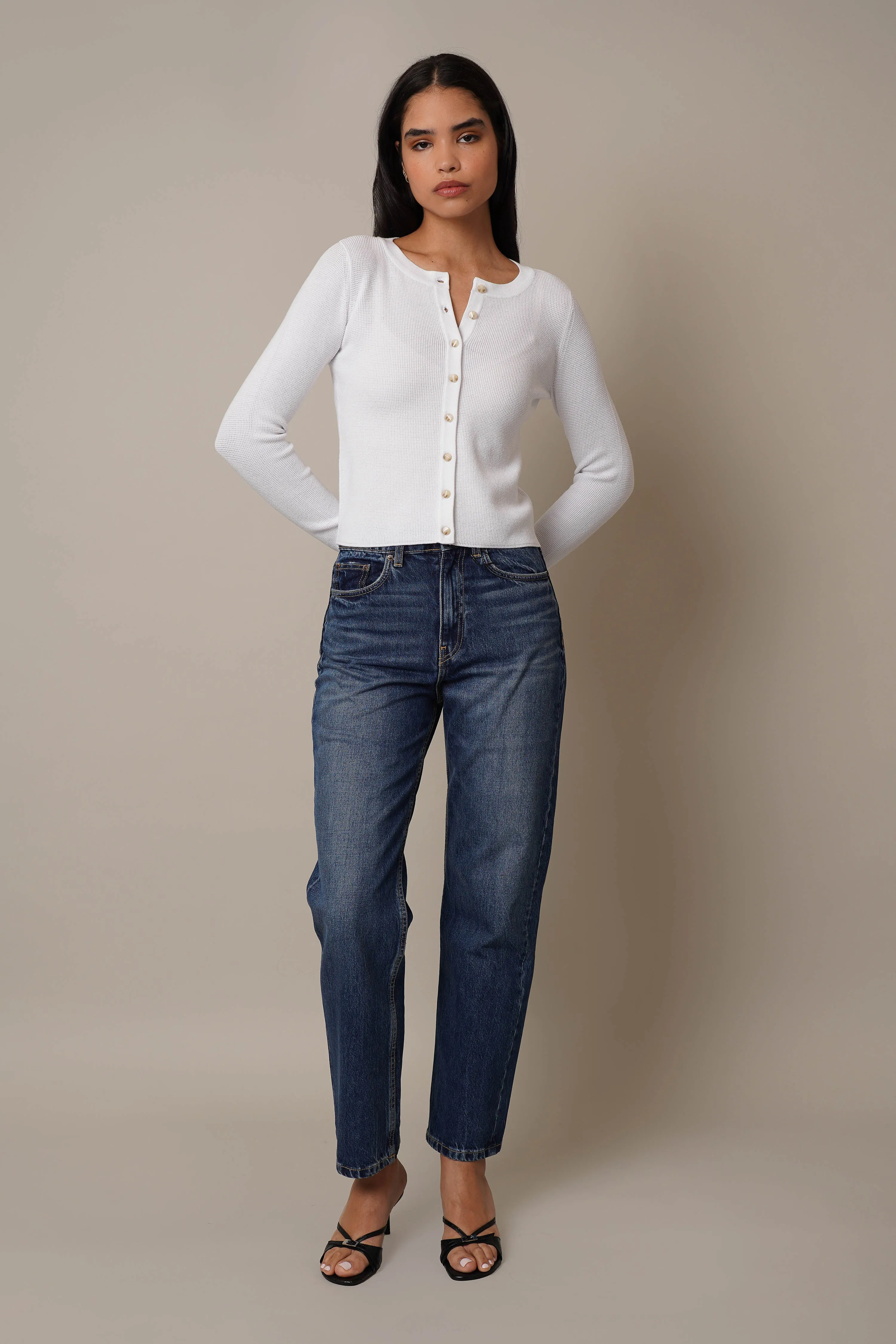 Long Sleeve Waffle Cardigan outdoor comfort