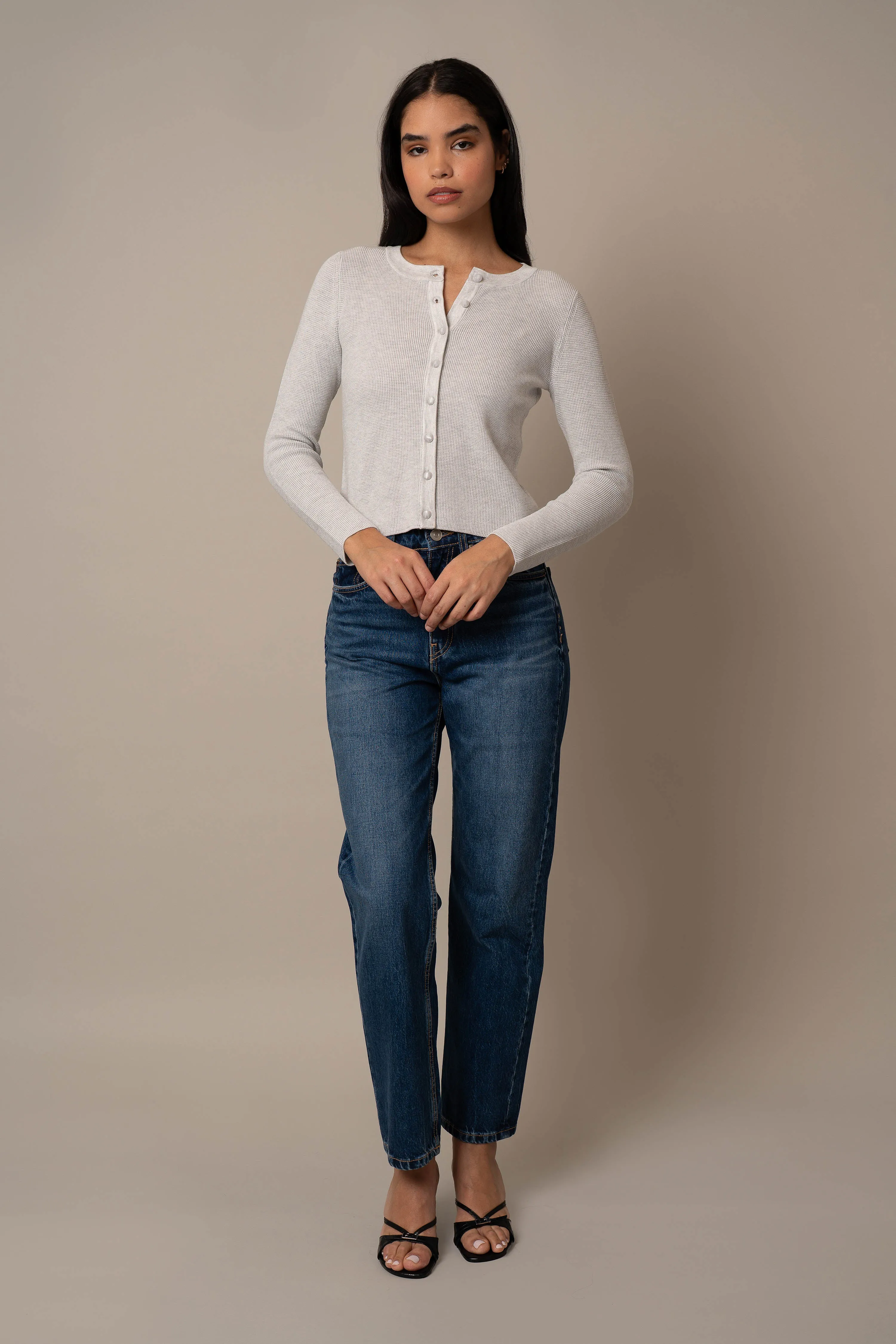 Long Sleeve Waffle Cardigan outdoor comfort