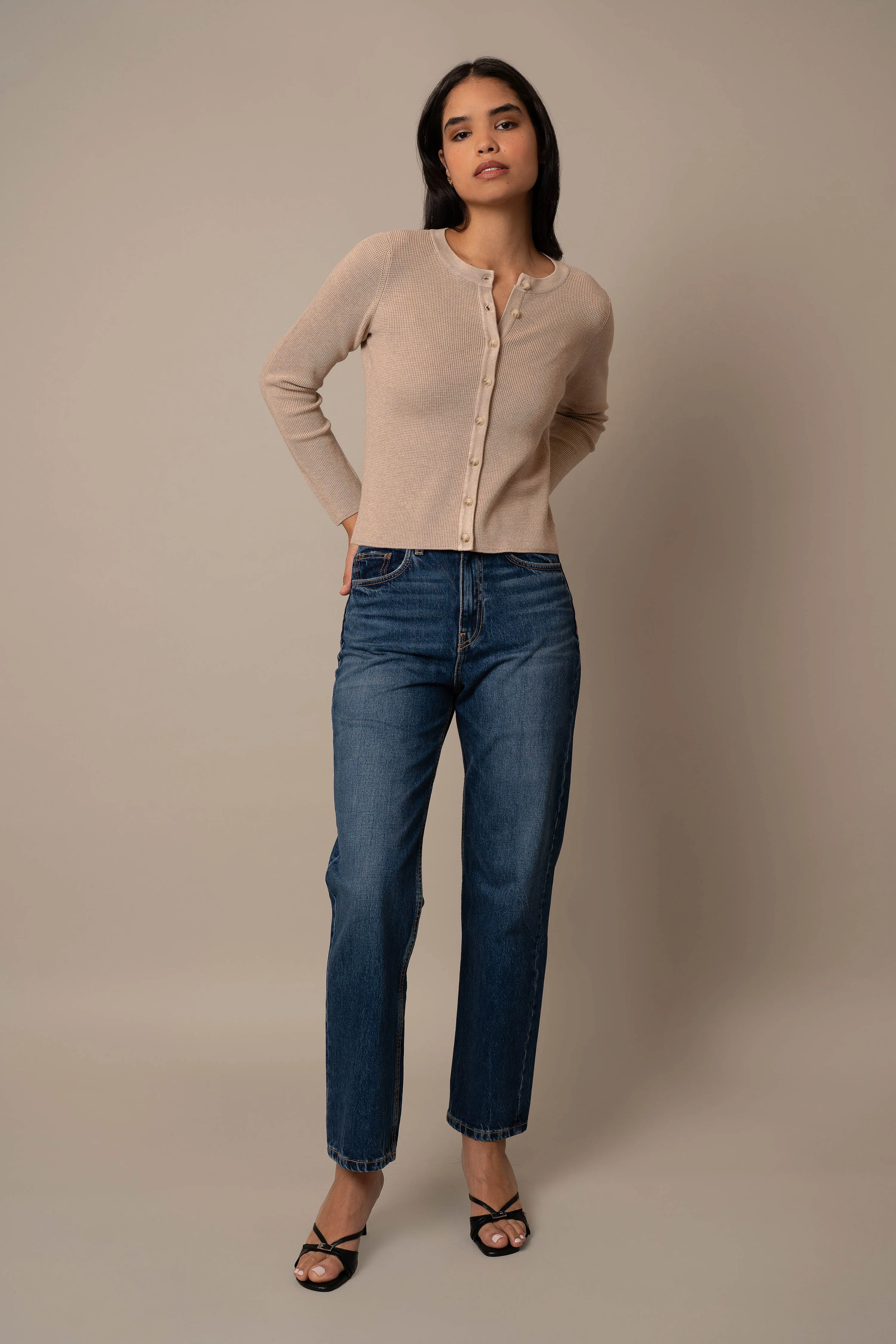 Long Sleeve Waffle Cardigan outdoor comfort