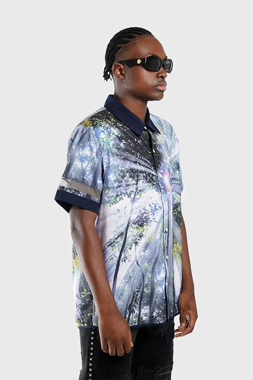 Lost in Paradise Short-sleeve Button-up Shirt running dry-fit
