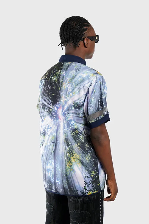 Lost in Paradise Short-sleeve Button-up Shirt running dry-fit