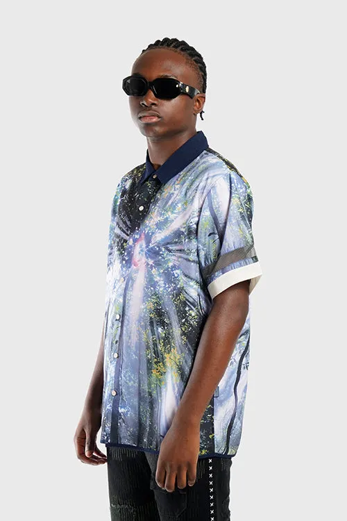 Lost in Paradise Short-sleeve Button-up Shirt running dry-fit