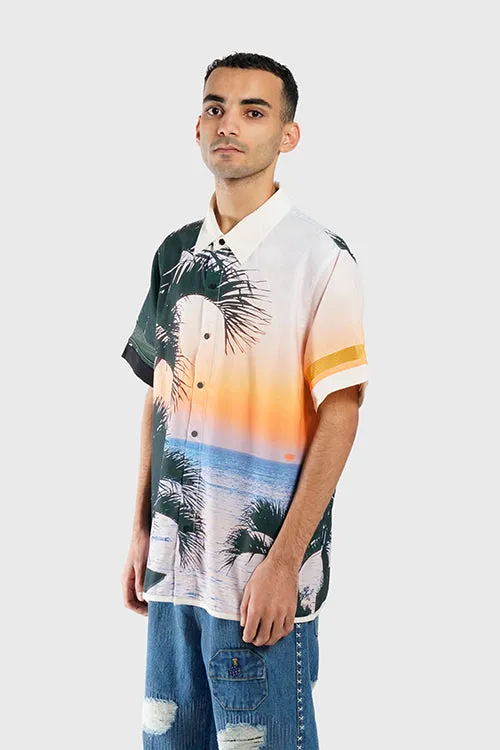 Lost in Paradise Short-sleeve Button-up Shirt street fashion