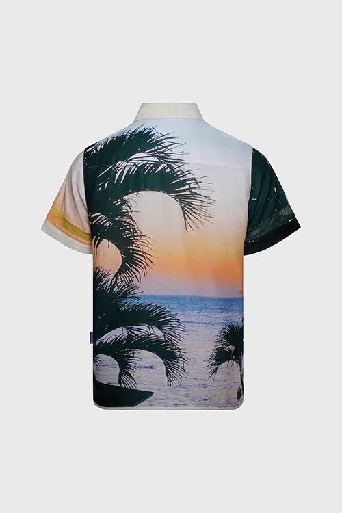 Lost in Paradise Short-sleeve Button-up Shirt street fashion