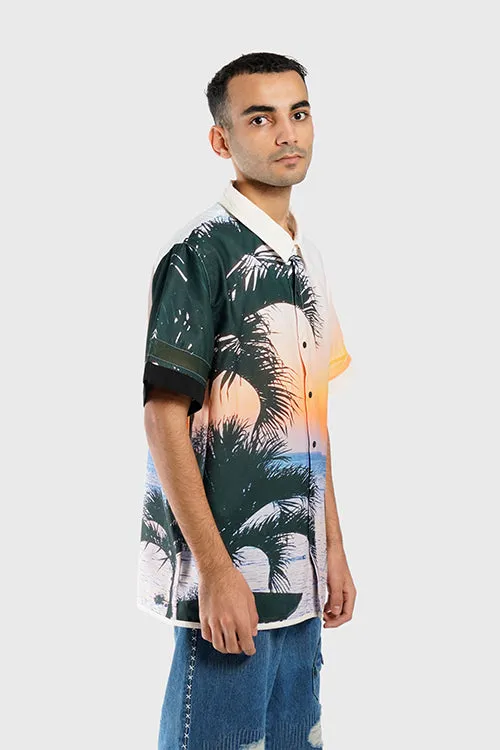 Lost in Paradise Short-sleeve Button-up Shirt street fashion