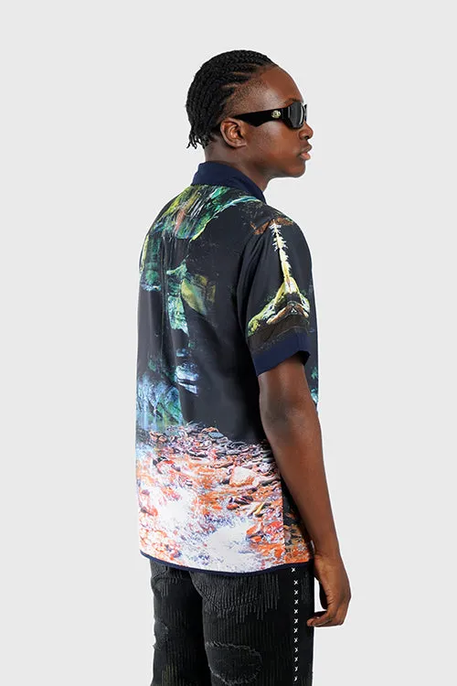 Lost in Paradise Short-sleeve Button-up Shirt stylish look