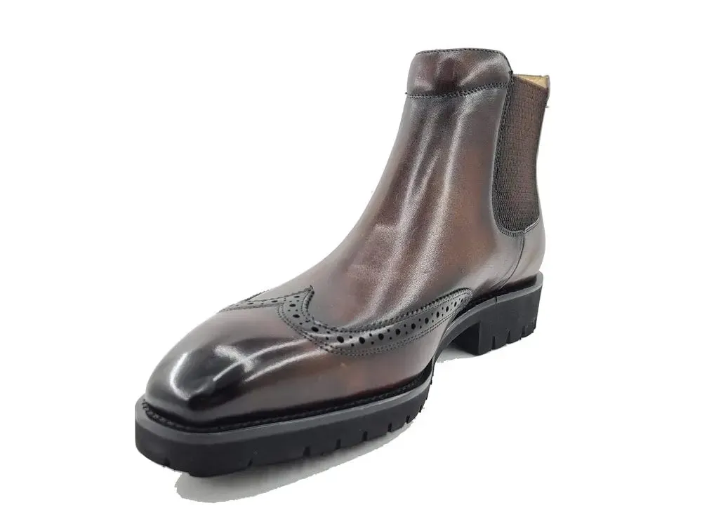 Lug Sole Chelsea Boot with Wingtip Toe weekend edge