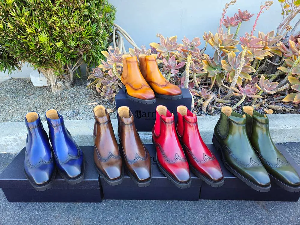 Lug Sole Chelsea Boot with Wingtip Toe weekend edge