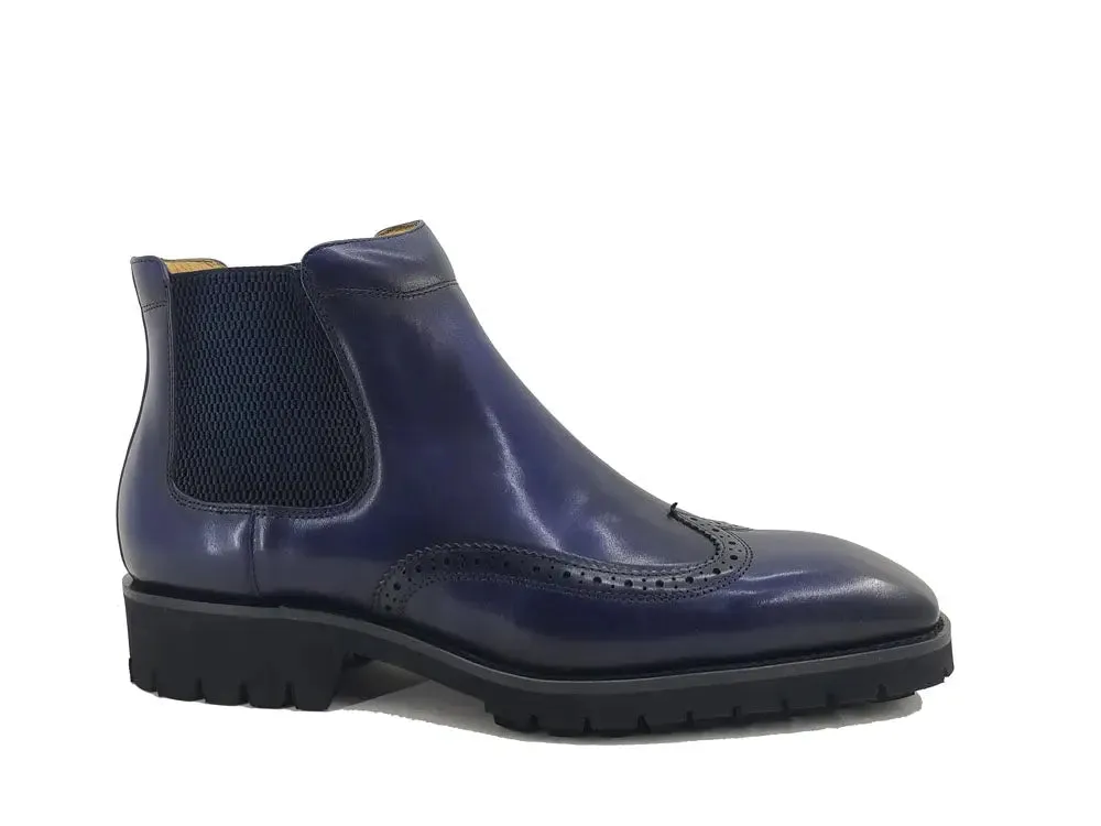 Lug Sole Chelsea Boot with Wingtip Toe weekend edge