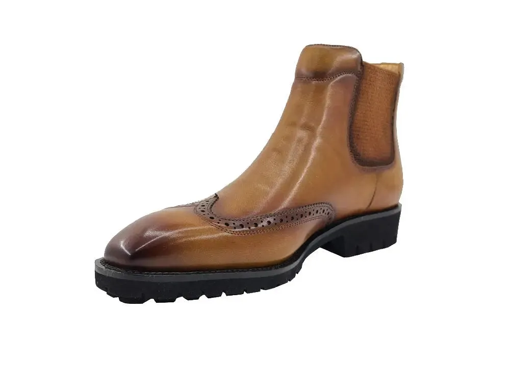 Lug Sole Chelsea Boot with Wingtip Toe weekend edge