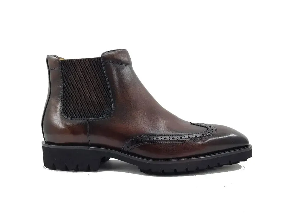 Lug Sole Chelsea Boot with Wingtip Toe weekend edge