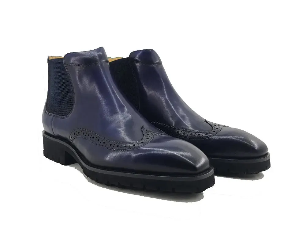 Lug Sole Chelsea Boot with Wingtip Toe weekend edge
