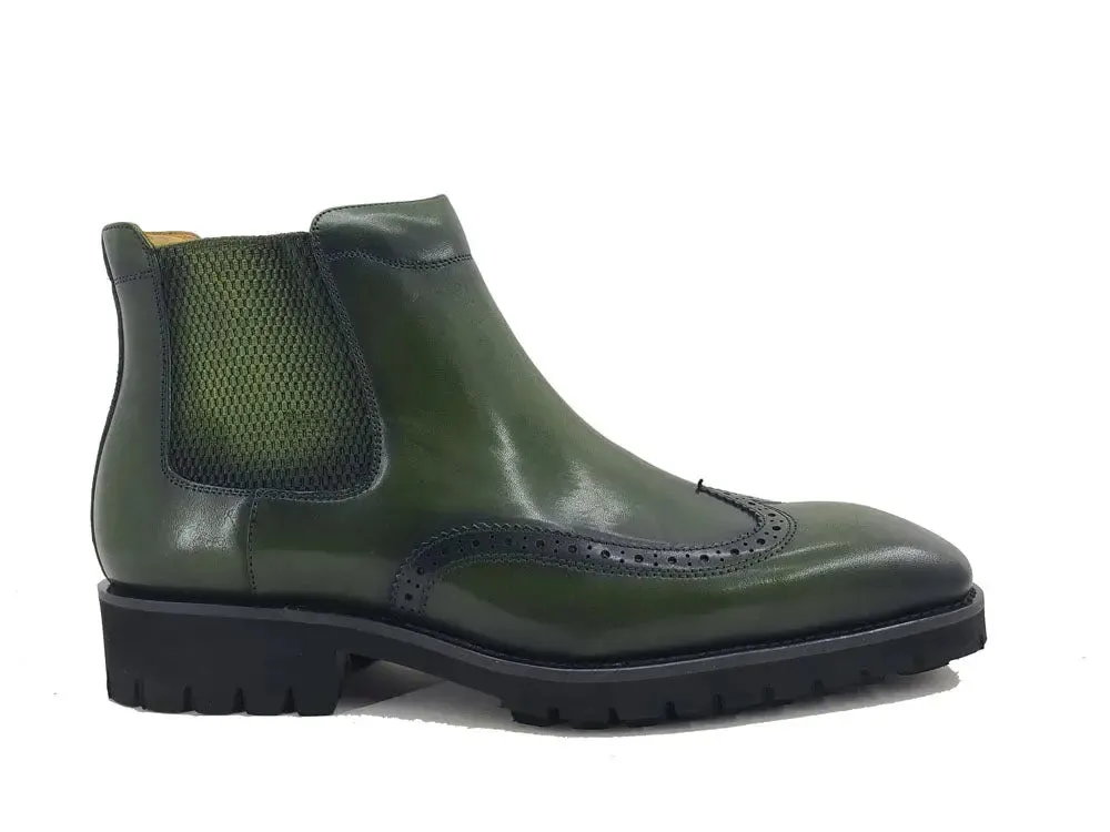 Lug Sole Chelsea Boot with Wingtip Toe weekend edge