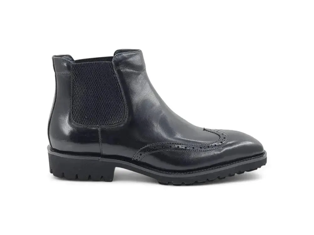 Lug Sole Chelsea Boot with Wingtip Toe weekend edge
